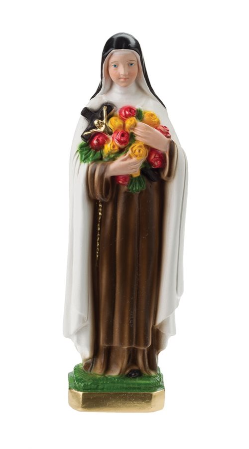 Statue Sainte Thérèse, plâtre coloré, 20,3 cm