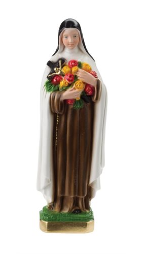 Statue Sainte Thérèse, plâtre coloré, 20,3 cm