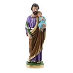 Statue Saint Joseph, plâtre coloré, 30,5 cm