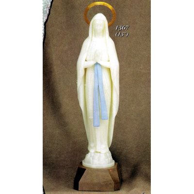 Our Lady of Lourdes Luminous Plastic Statue, 13" (33 cm)