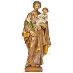 Statue Saint Joseph, résine colorée, 25,4 cm