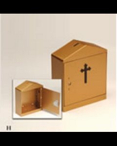 Gold Aluminium Offering Box, 12.5" Ht. x 10.25" W. x 4" D
