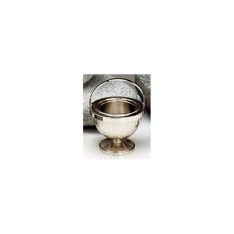 Nickelplated Holy Water Pot, 5.5" (14 cm) Diam.