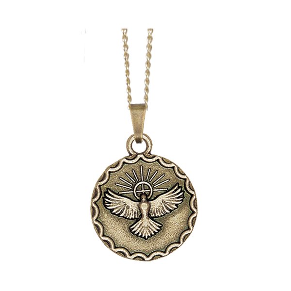 "Holy Spirit" Golden Pendant, 0.87"