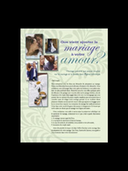 Que vient ajouter le mariage à votre amour? (French book)