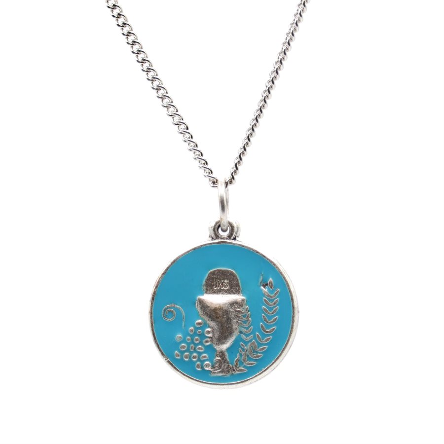 Pendentif Première Communion, bleu, 46 cm