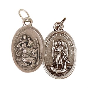 ''St. Christopher'' & ''St. Raphael'' Oxid. Medal / ea