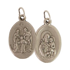 ''St. Joseph & Holy Family'' Oxidized Medal / ea