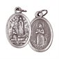 Médaille Lourdes et Sainte Bernadette, métal oxydé  /  un