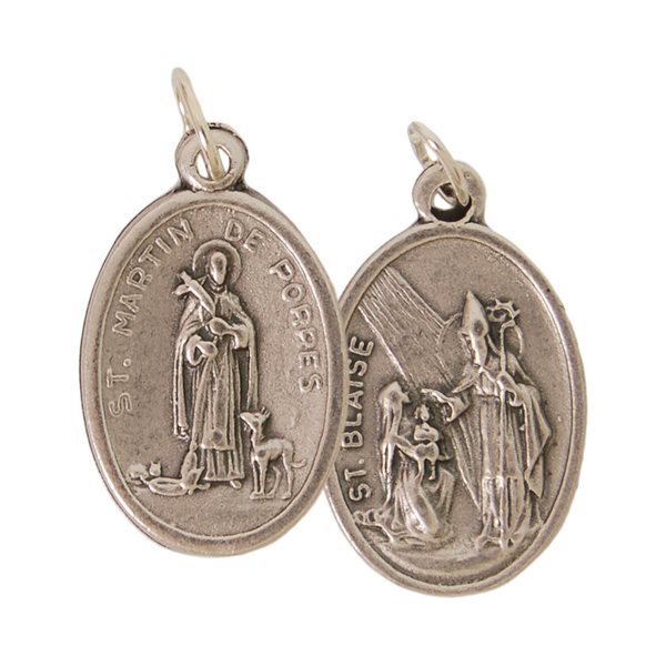 ''St. Martin & St. Blaise'' Oxidized Medal''