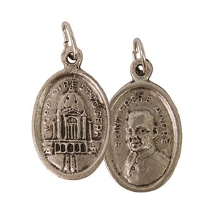 Médaille St Frère André, Oratoire St-Joseph, métal oxydé / un