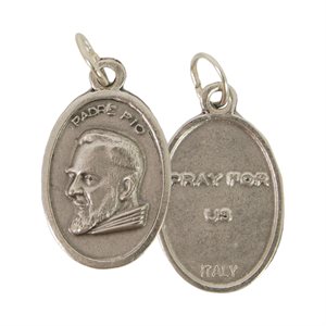 ''Padre Pio'' Oxidized Medal / ea