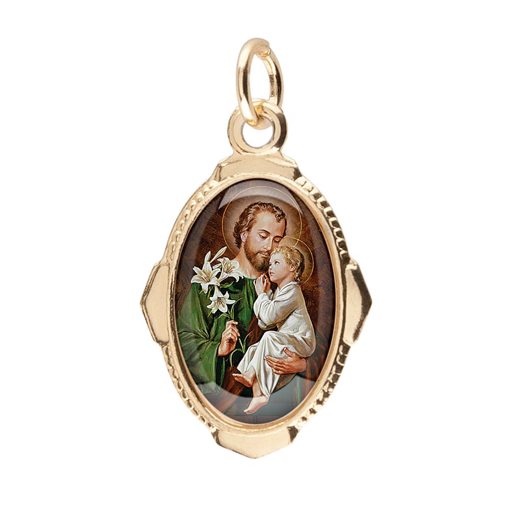 Médaille 2,3 cm aluminium / résine, Saint Joseph