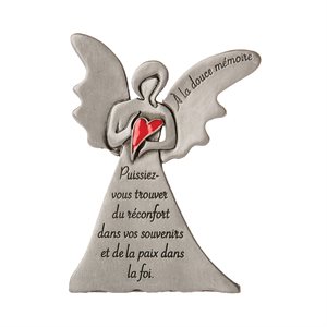 Médaillon Ange, Réconfort dans le deuil, 8,9 cm, Français