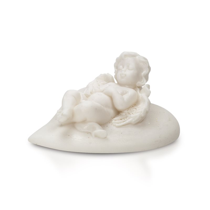 Cherub statue on the back, alabaster, 3.2"