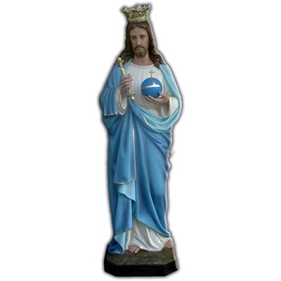 Christ the King Color Fiberglass Outdoor Statue 67 "(170 cm)