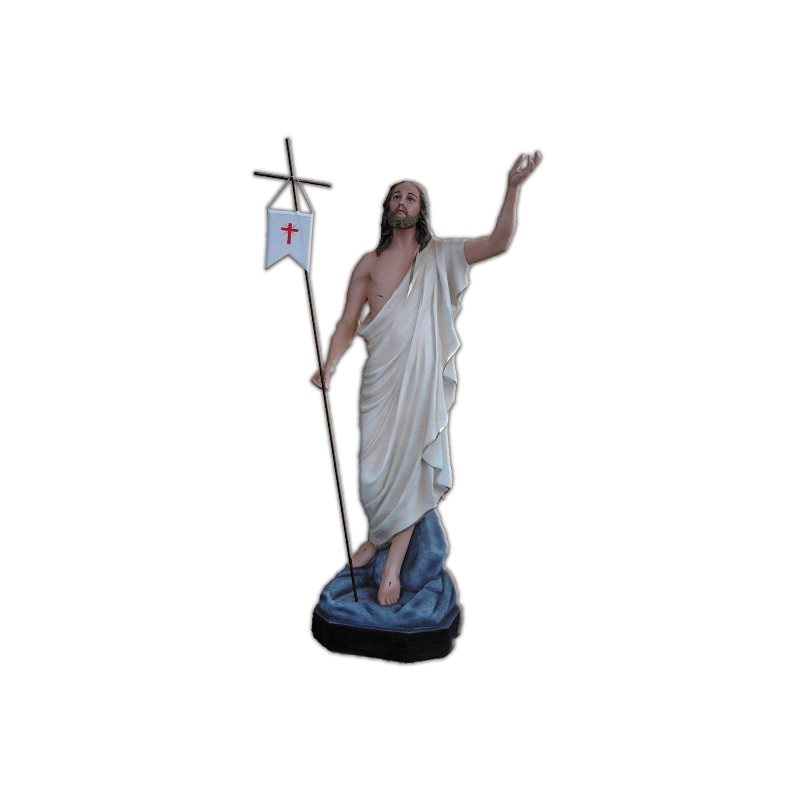 Risen Christ Color Fiberglass Outdoor Statue, 65" (165 cm)