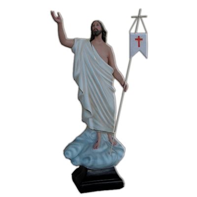 Risen Christ Color Fiberglass Outdoor Statue, 25.5" (65 cm)