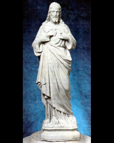 Sacred Heart of Jesus White Concrete Statue, 24" (61 cm)