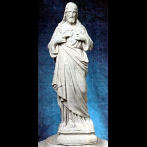 Sacred Heart of Jesus White Concrete Statue, 24" (61 cm)