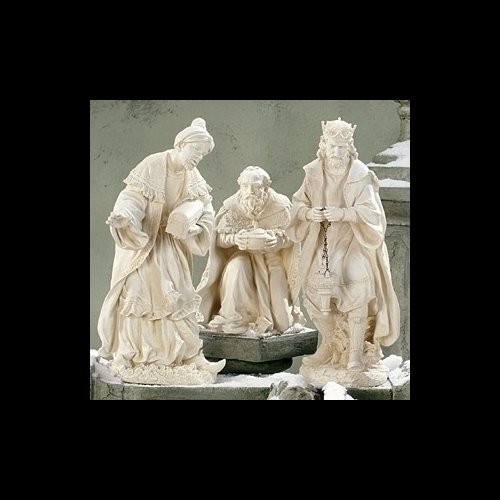 White Resin / Stone Three Kings figures 27" (68.6 cm) / set 3