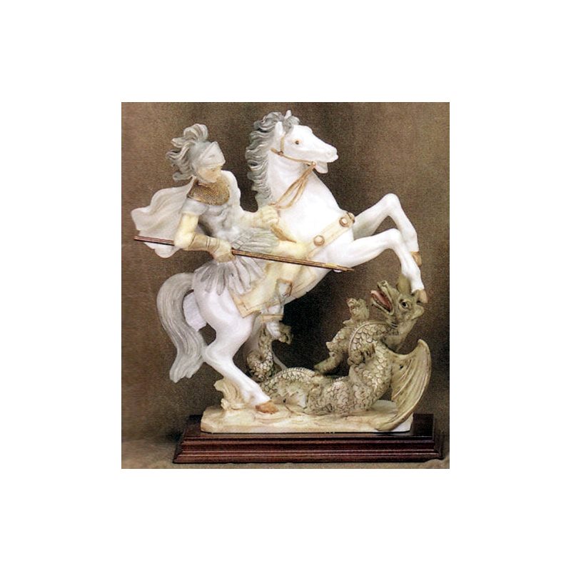 St. George Color Marble Statue, 10" (25.5 cm)