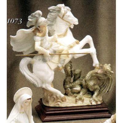 St. George Color Marble Statue, 8" (20 cm)