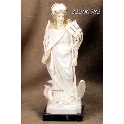 Statue Sainte Marthe 10.5" (26.7 cm) en marbre de couleur