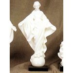 Our Lady of Smilling White Marble Dust Statue, 9" (23 cm)