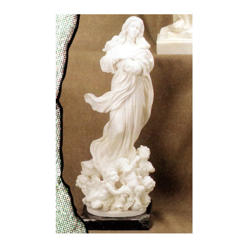 Statue N.D. Assomption 13" (33 cm) en marbre blanc