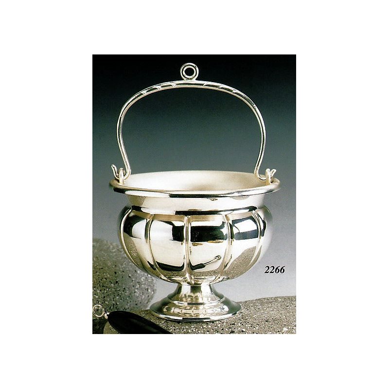 Silverplated Holy Water Pot, 7 1 / 8" (18 cm) Diam.