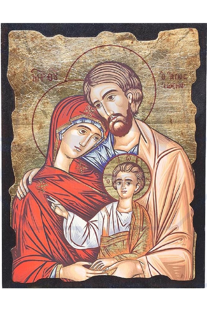 Icon Holy Family 8" x 10" (20 x 26 cm) Gold leaf