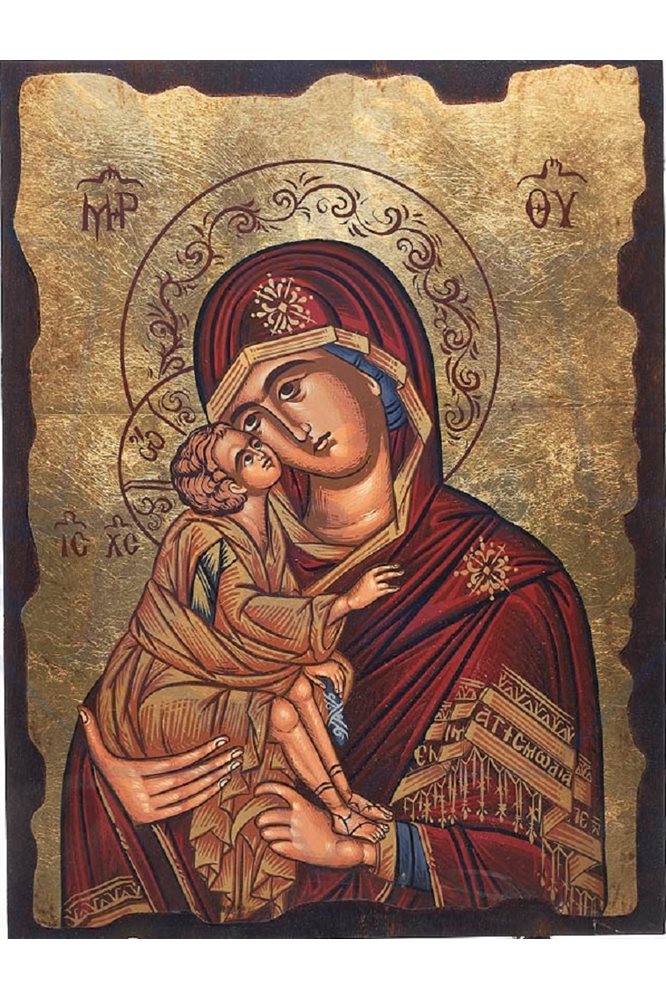 Icon Madonna & Child 12" x 16" (30 x 40 cm) Gold leaf