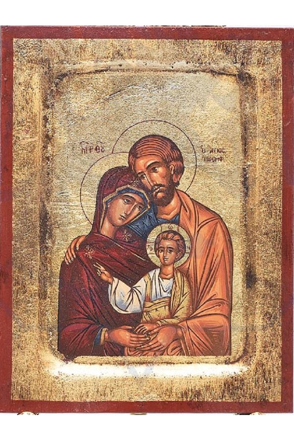Icon Holy Family 4" x 6" (11 x 15 cm) Gold leaf