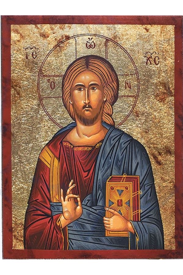 Icon Christ Pantocrator 4" x 6" (11 x 15 cm) Gold leaf