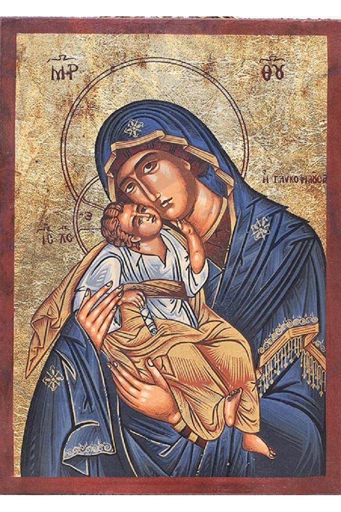 Icon Madonna & Child 4" x 6" (11 x 15 cm) Gold leaf