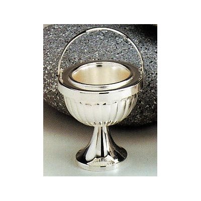 Bénitier de bénédiction nickelé 4.75" (12 cm) Diam.