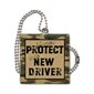 "New driver" Camo Car Charm, metal, 2.4", E