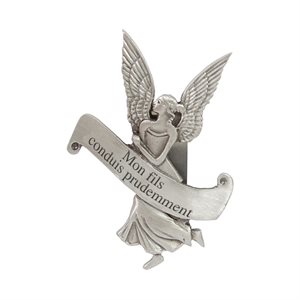 "Mon fils conduit prud..." Pewter SV Clip, French