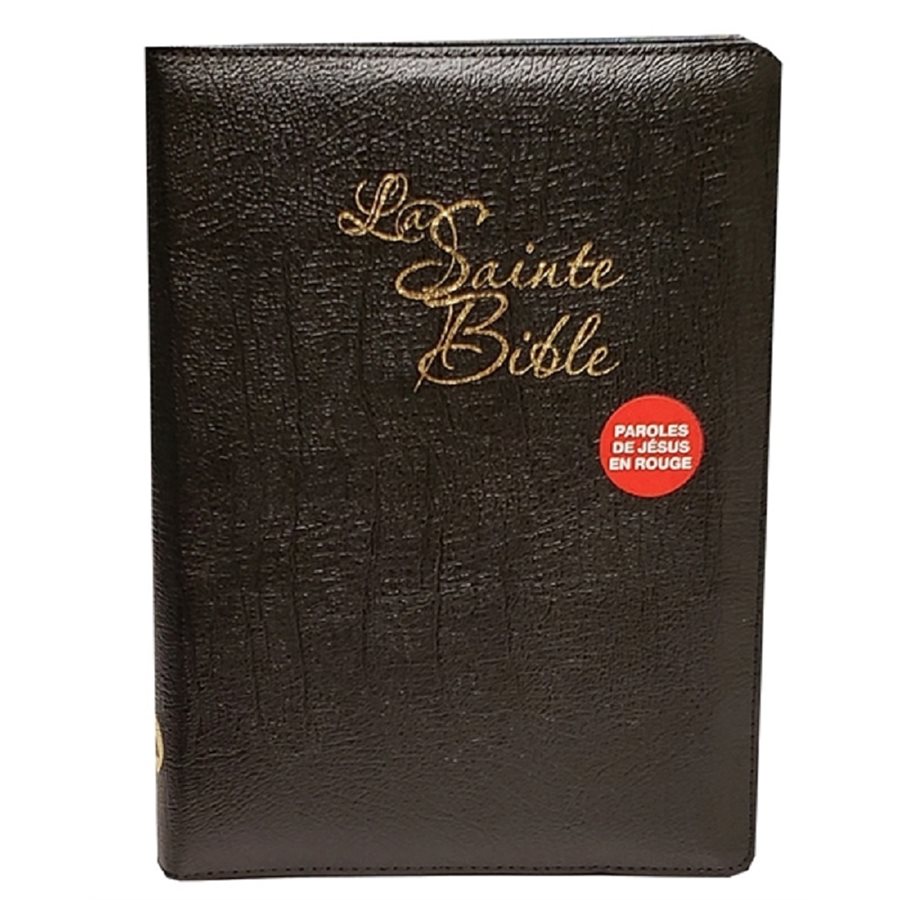 Bible Louis Segond 1910 Gros Caractère, Cuir Noir