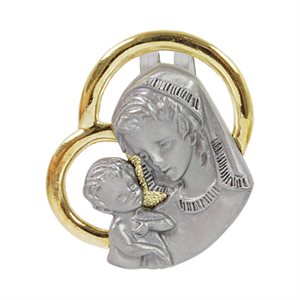 Mother & Child Two-Tone Pewt. Sun Visor Clip