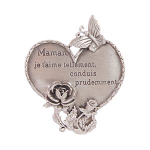 "Maman" Pewter Sun Visor Clip, F