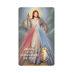 Image plast. & médaille, «Jésus Miséricordieux», 8,4 cm, Fr.