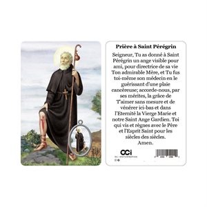 'St-Pérégrin'' Plastic Card & Medal 3.3", French / ea