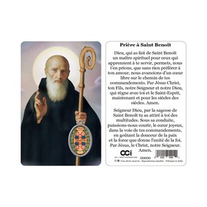 ''St-Benoît'' Plastic Card & Medal 3.3", French / ea