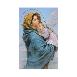''Ave Maria'' Prayers & Pict., 2 1 / 8 x 3 3 / 8", French / ea