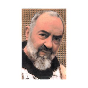 ''Padre Pio'' Prayers & Pict., 2 1 / 8 x 3 3 / 8", French