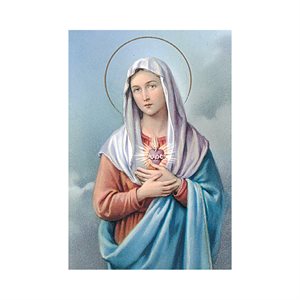 ''Sacré Coeur de Marie'' Prayer & Picture, 2 1 / 8 x 3 3 / 8", F