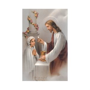 Girl "Communion" Pray. & images, 2" x 3", French / ea
