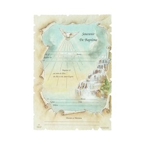 Coloured Baptism Certificates, 7" x 10¼", French / ea
